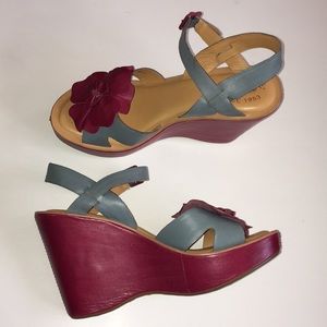 Kork-ease Wedge Sandals with Flower Sz 10 / 42